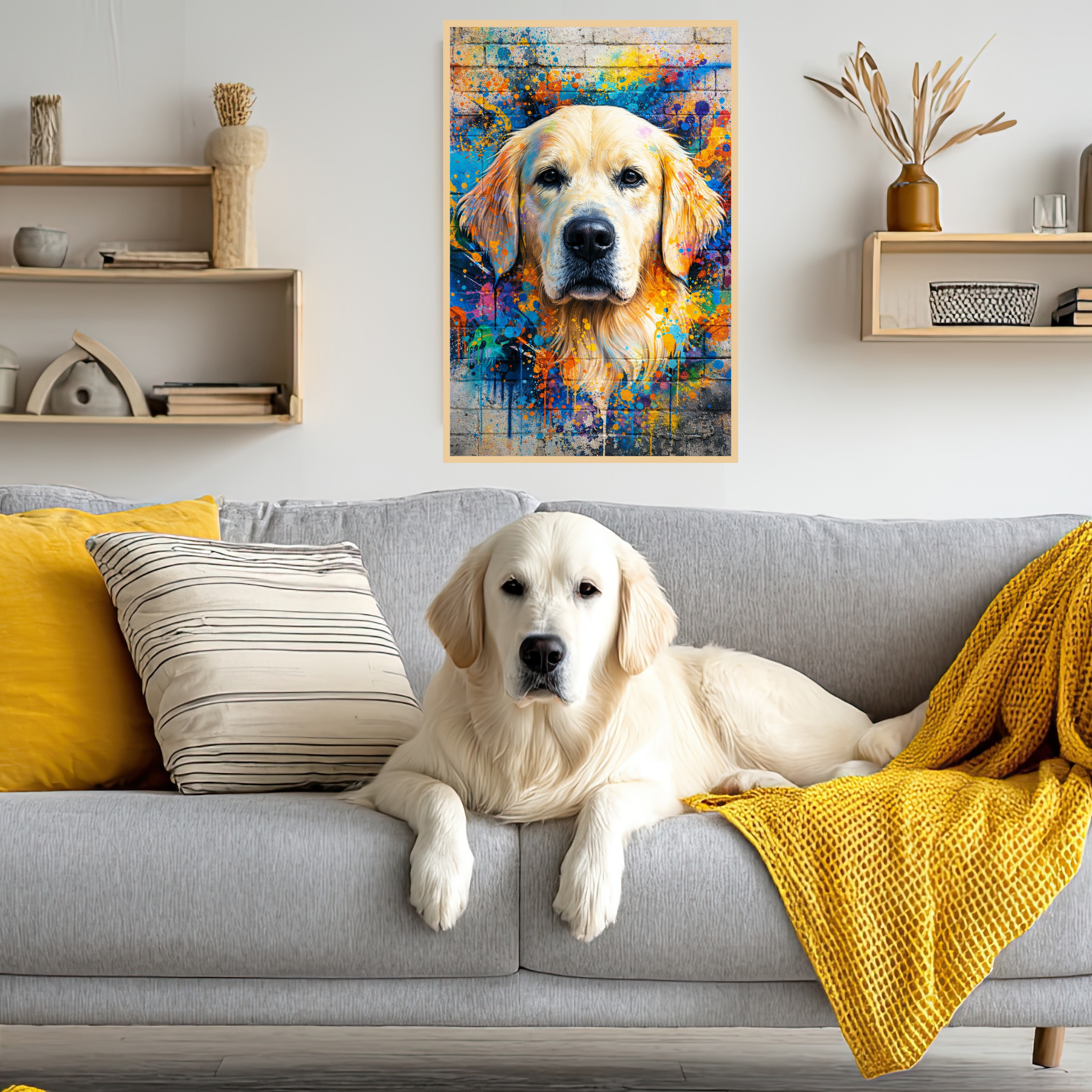 Portrait Animal Personnalisé Coloré – Poster Chien ou Chat Style Peinture Street Art Moderne (Copie)