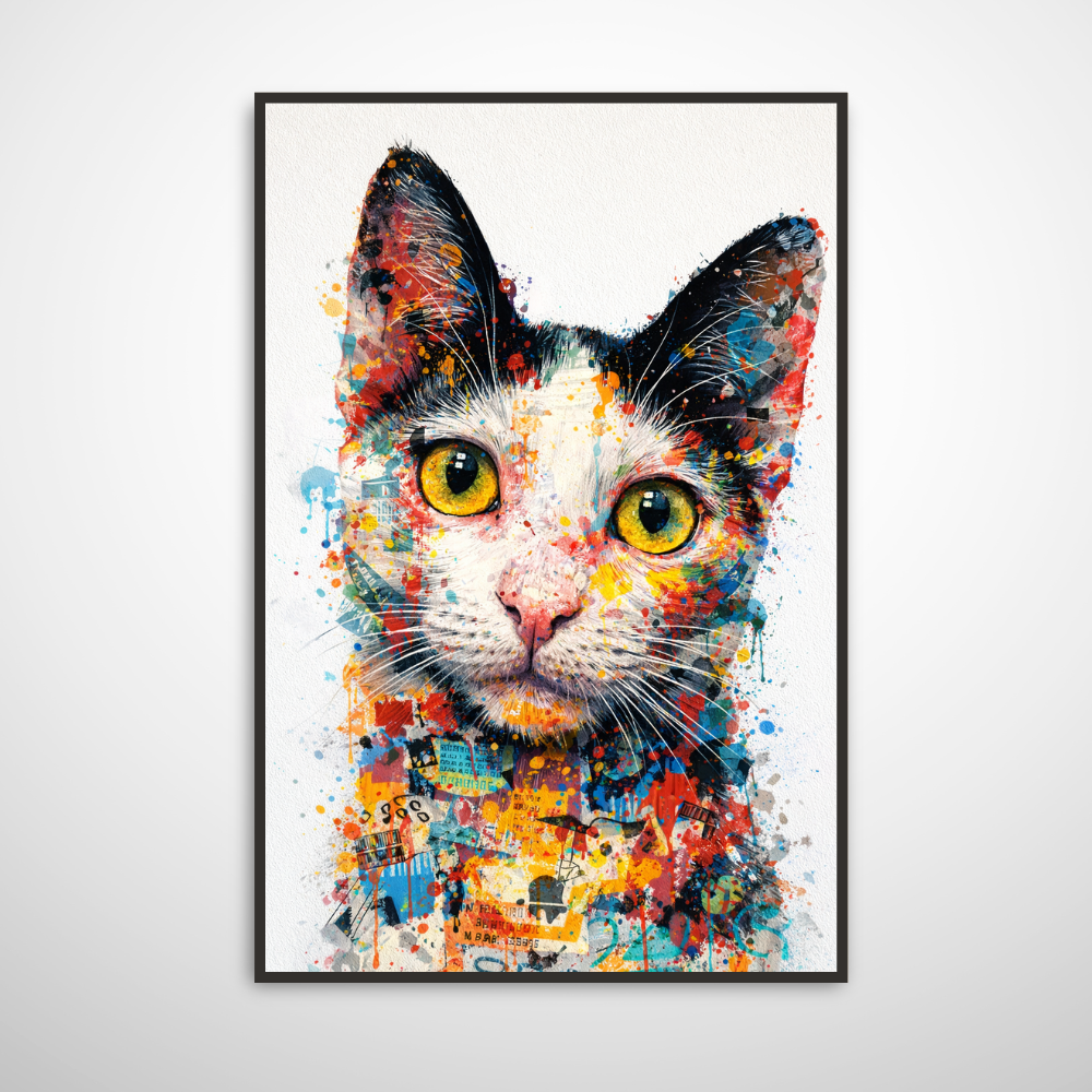 Portrait Animal Personnalisé Artistique – Poster Chien ou Chat Style Peinture Colorée Moderne
