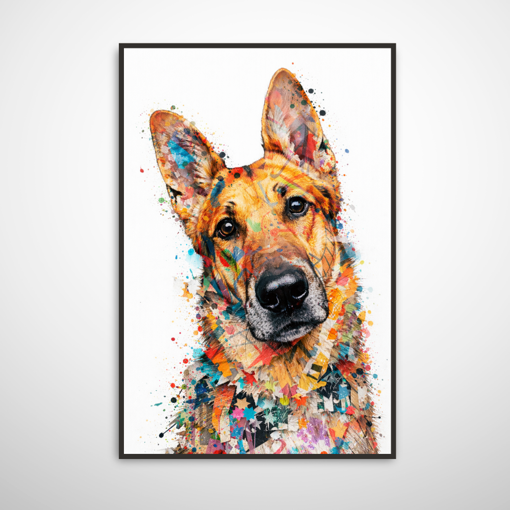 Portrait Animal Personnalisé Artistique – Poster Chien ou Chat Style Peinture Colorée Moderne