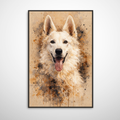 Portrait Animal Personnalisé Naturel – Poster Artistique Chien ou Chat Style Peinture Beige Élégante