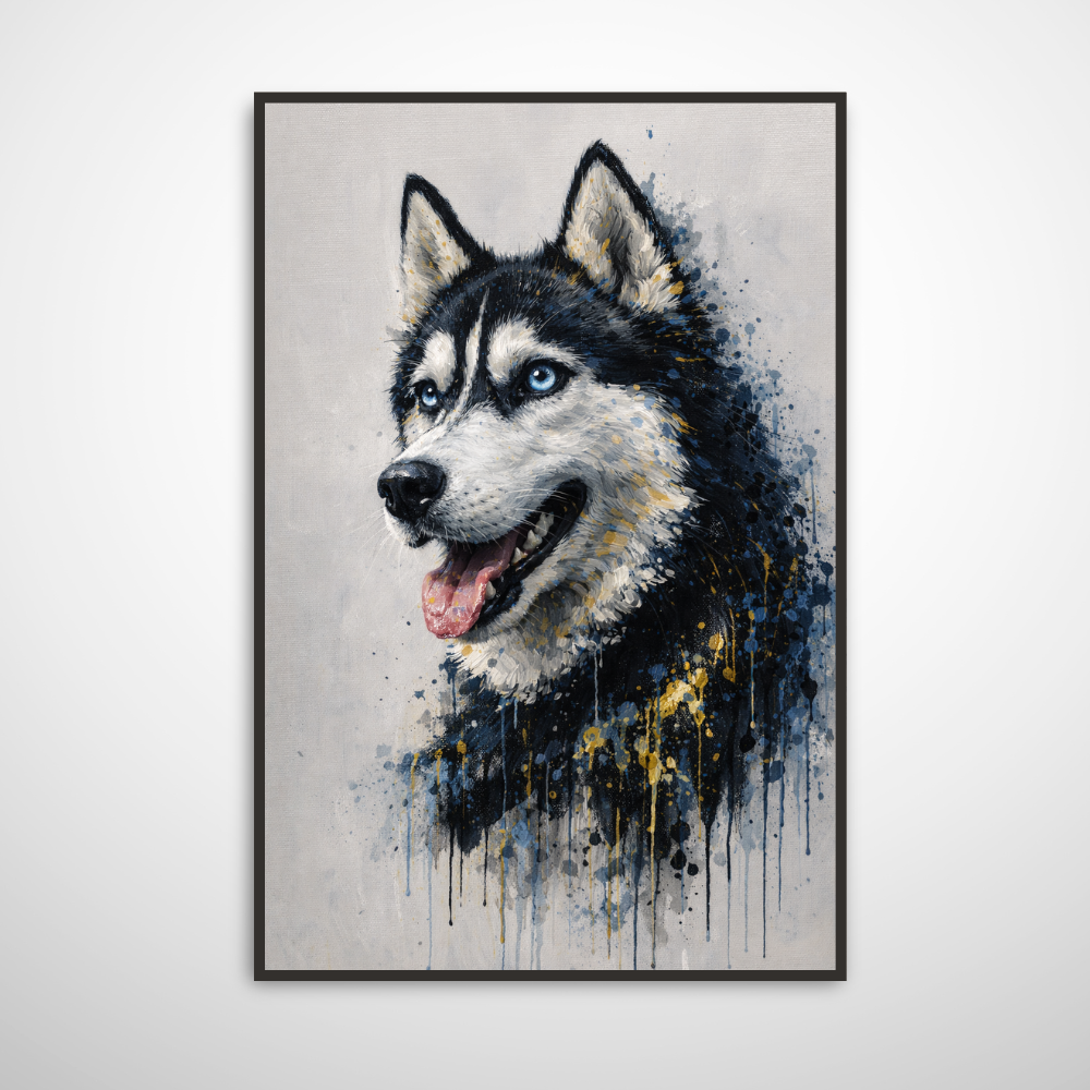 Portrait Animal Personnalisé Peinture Artistique – Poster Moderne Chien ou Chat Style Aquarelle Abstraite