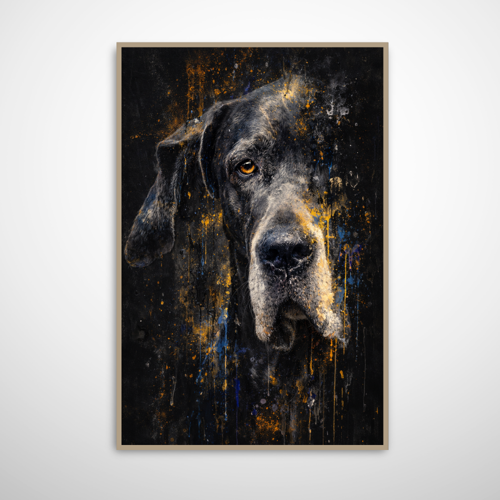 Portrait Animal Personnalisé Artistique – Poster Chien ou Chat Style Peinture Moderne Abstraite