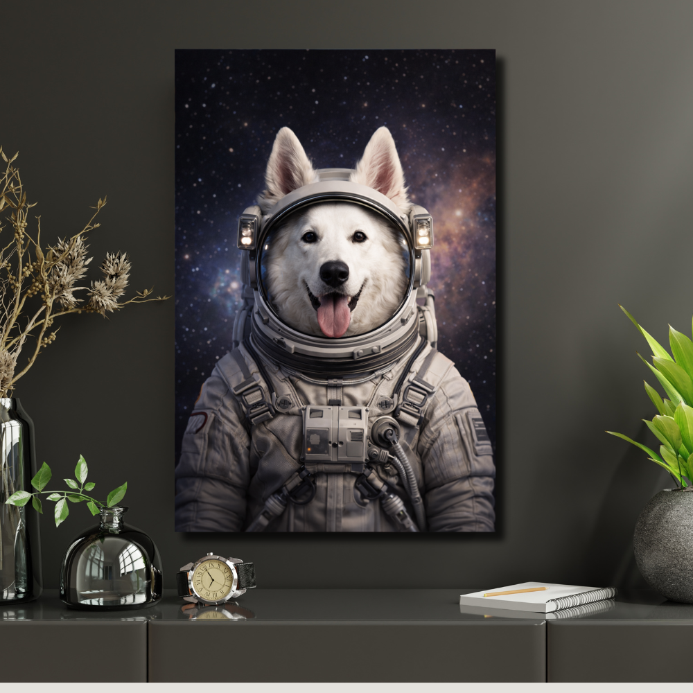 Portrait Animal Personnalisé Astronaute – Poster Chien ou Chat Univers Espace