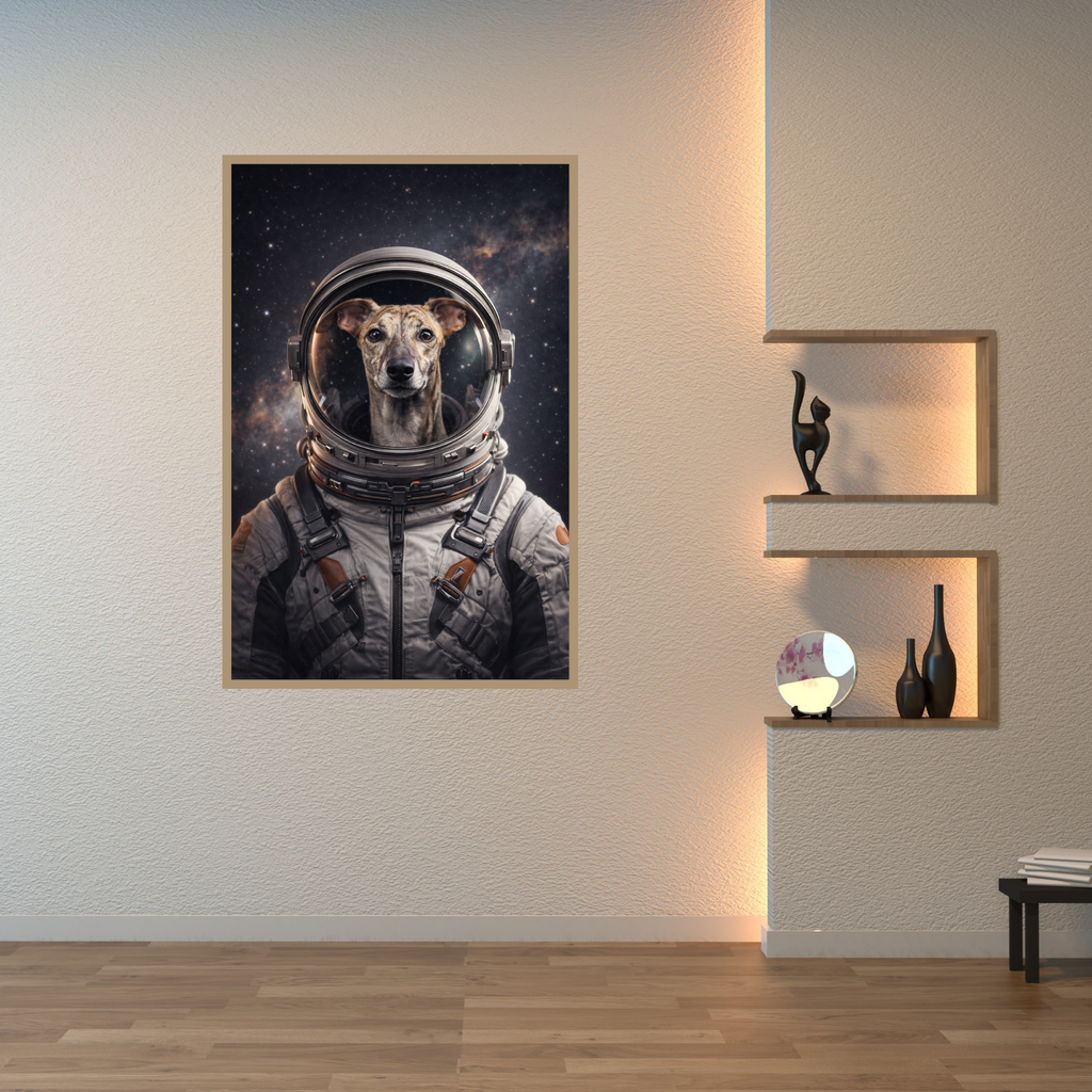 Portrait Animal Personnalisé Astronaute – Poster Chien ou Chat Univers Espace