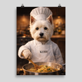 Portrait Animal Personnalisé Chef – Poster Chien ou Chat Cuisinier avec Prénom