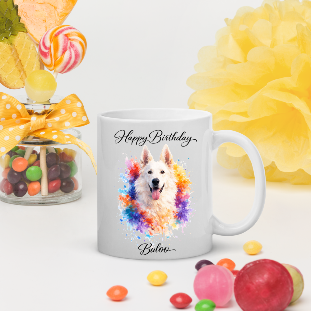 Mug Personnalisé Happy Birthday Animal – Cadeau Chien Chat avec Prénom