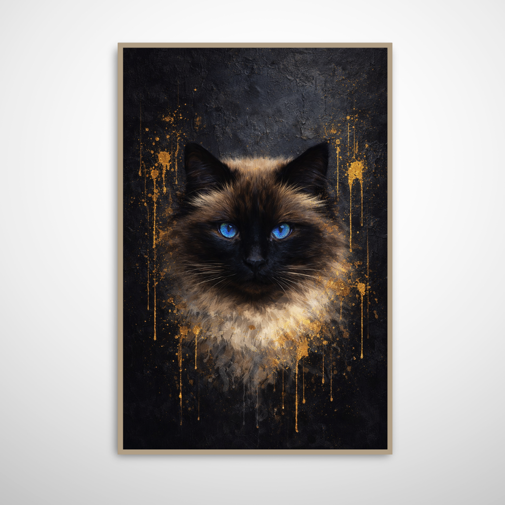 Portrait Animal Personnalisé Noir et Or – Poster Artistique Premium Chien ou Chat Style Luxe