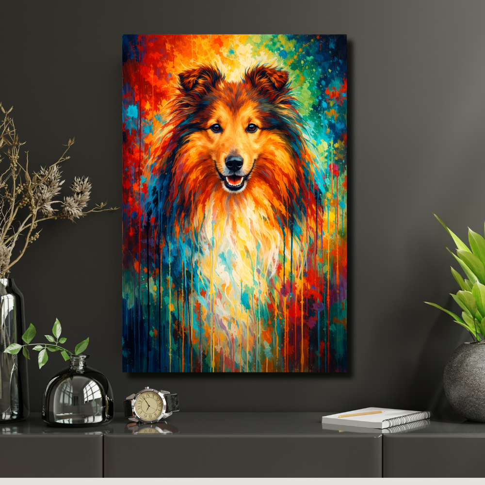 Poster Animal Personnalisé Peinture Colorée – Portrait Artistique Chien ou Chat Style Tableau Moderne
