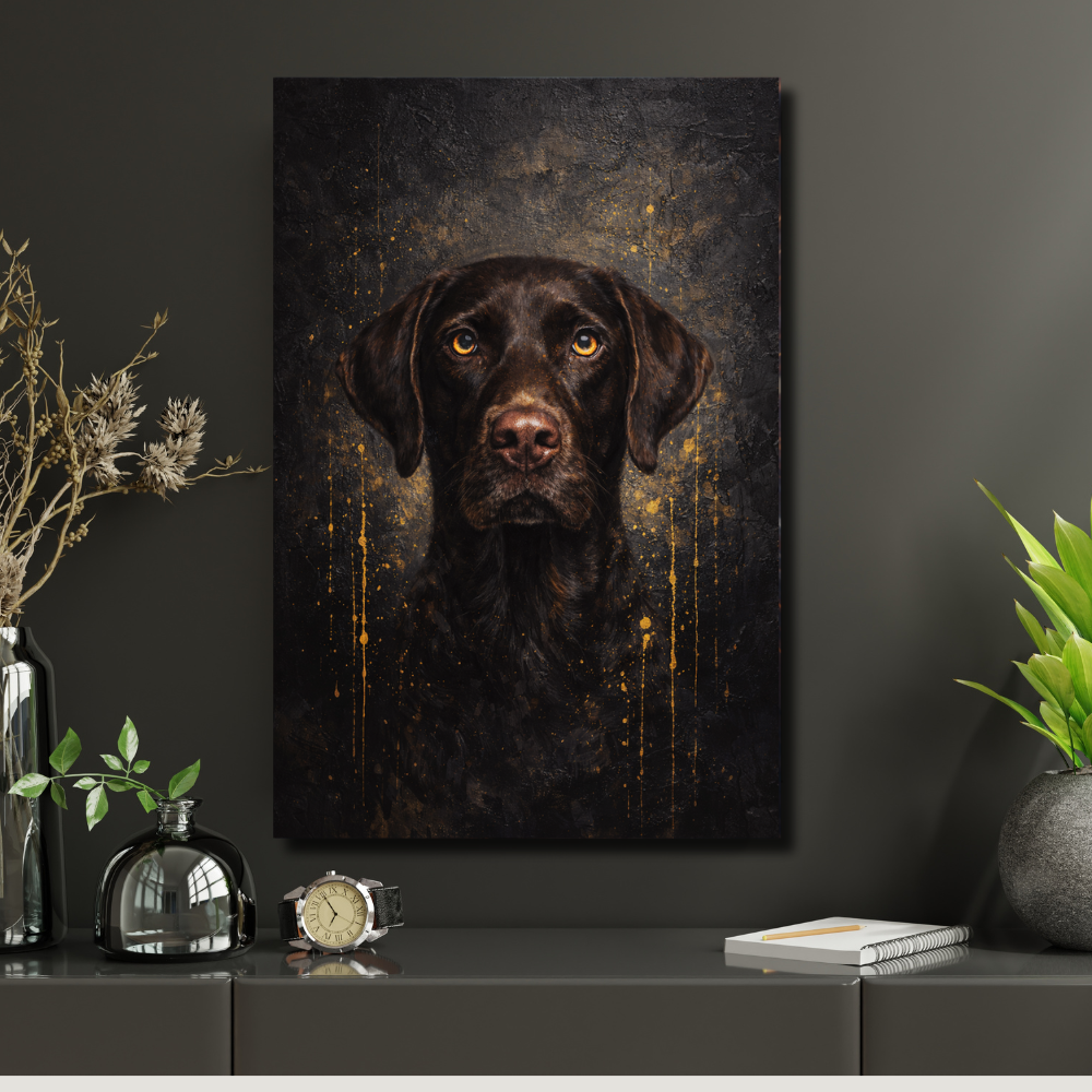 Portrait Animal Personnalisé Noir et Or – Poster Artistique Premium Chien ou Chat Style Luxe