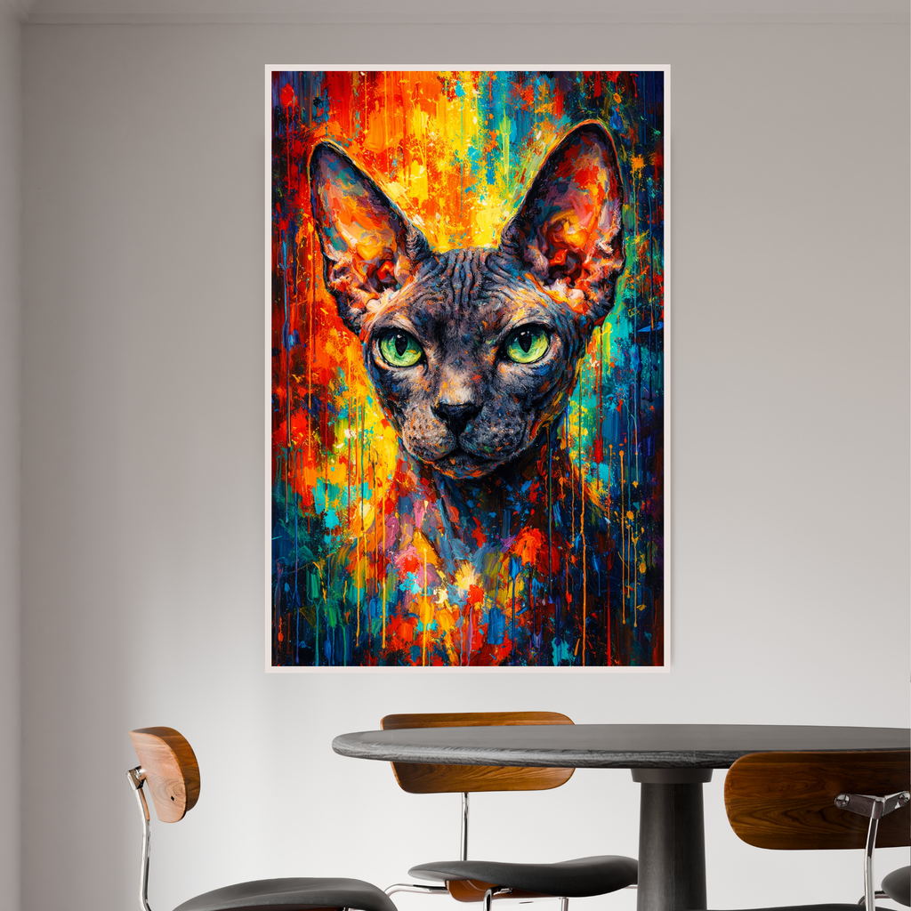 Poster Animal Personnalisé Peinture Colorée – Portrait Artistique Chien ou Chat Style Tableau Moderne
