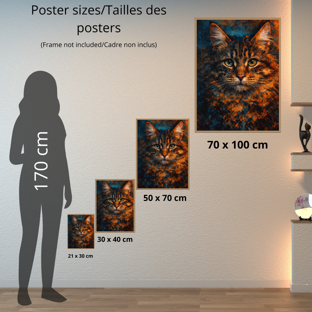 Poster Animal Personnalisé Effet Toile – Portrait Artistique Chien ou Chat Style Peinture Texturée