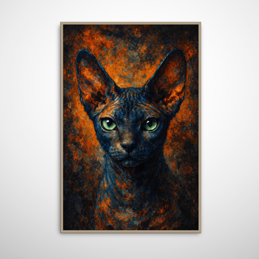 Poster Animal Personnalisé Effet Toile – Portrait Artistique Chien ou Chat Style Peinture Texturée