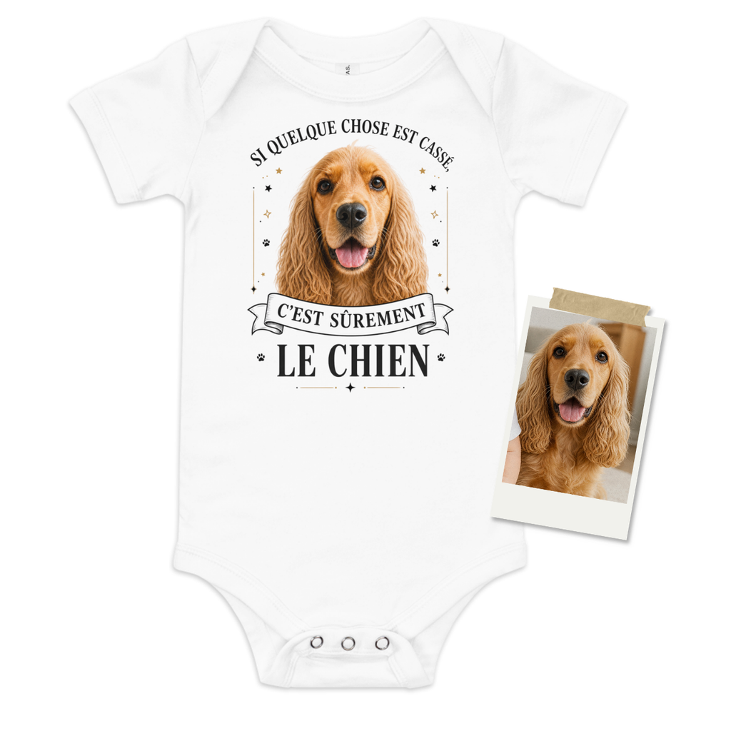 Body bébé personnalisé – Si quelque chose est cassé, c'est sûrement mon animal | Cadeau naissance drôle