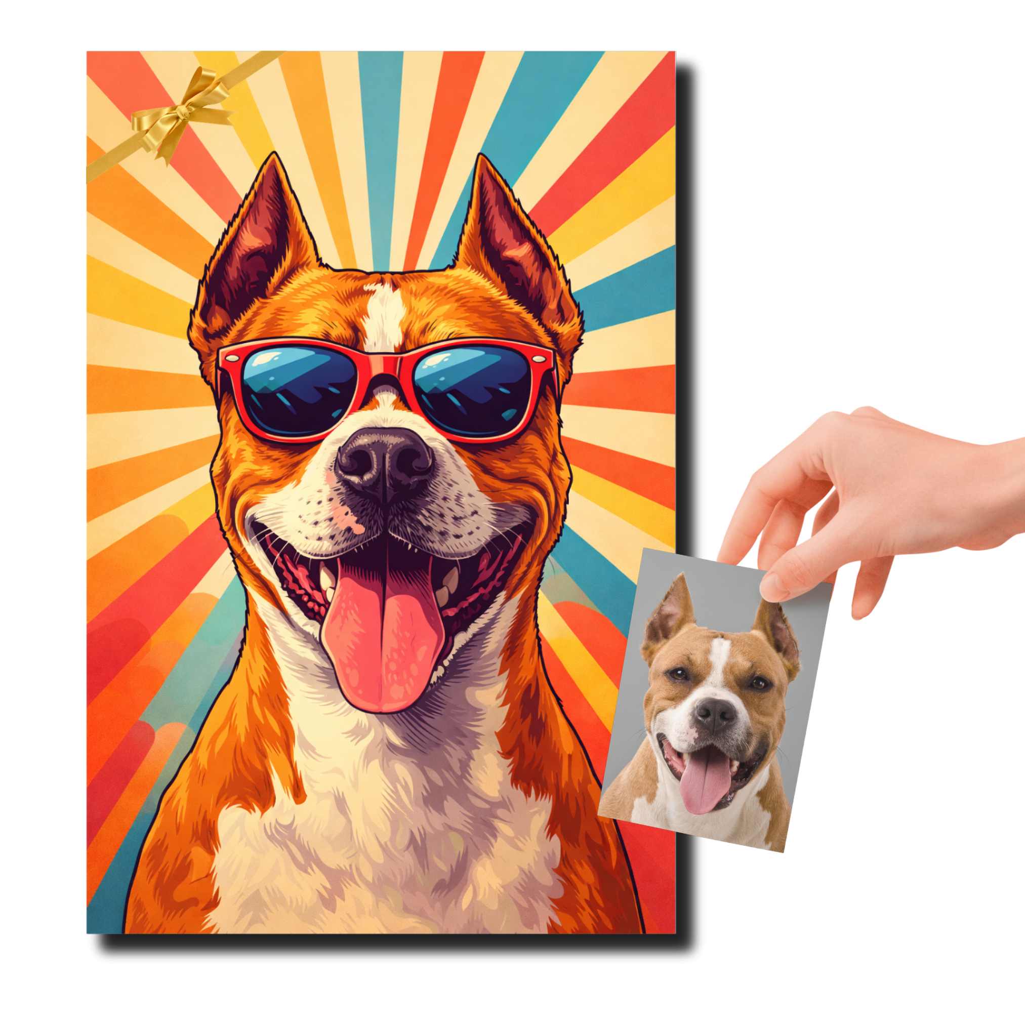 Poster Animal Personnalisé Fun – Portrait Chien ou Chat avec Lunettes Style Pop Coloré