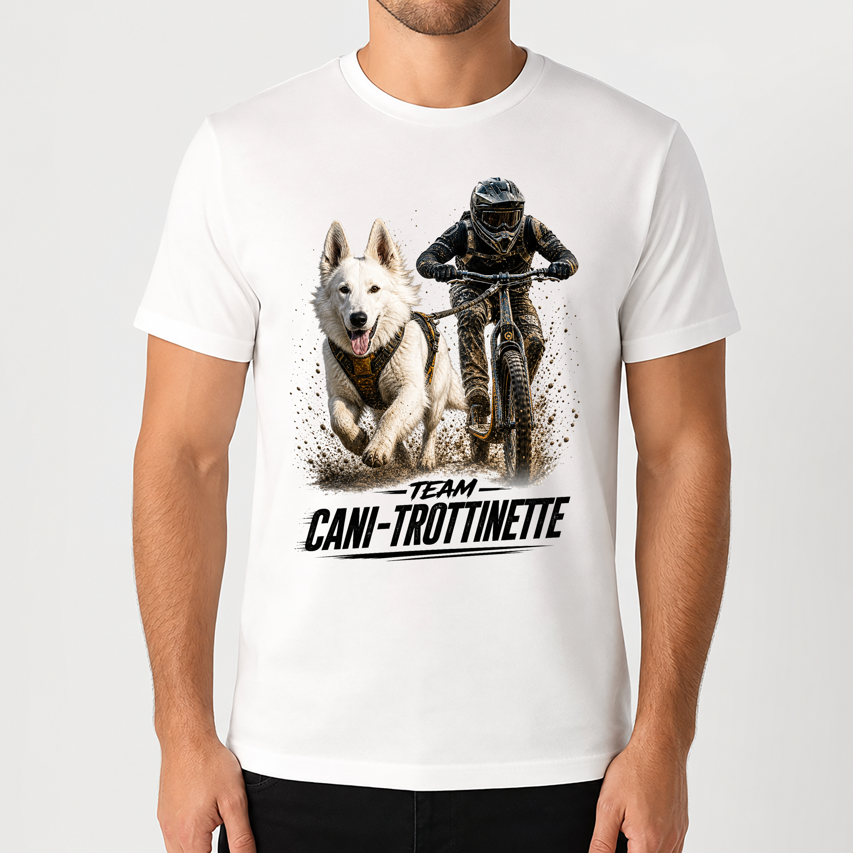 T-shirt Team Cani-Trottinette Personnalisé – T-shirt Unisexe – Design Sport Canin