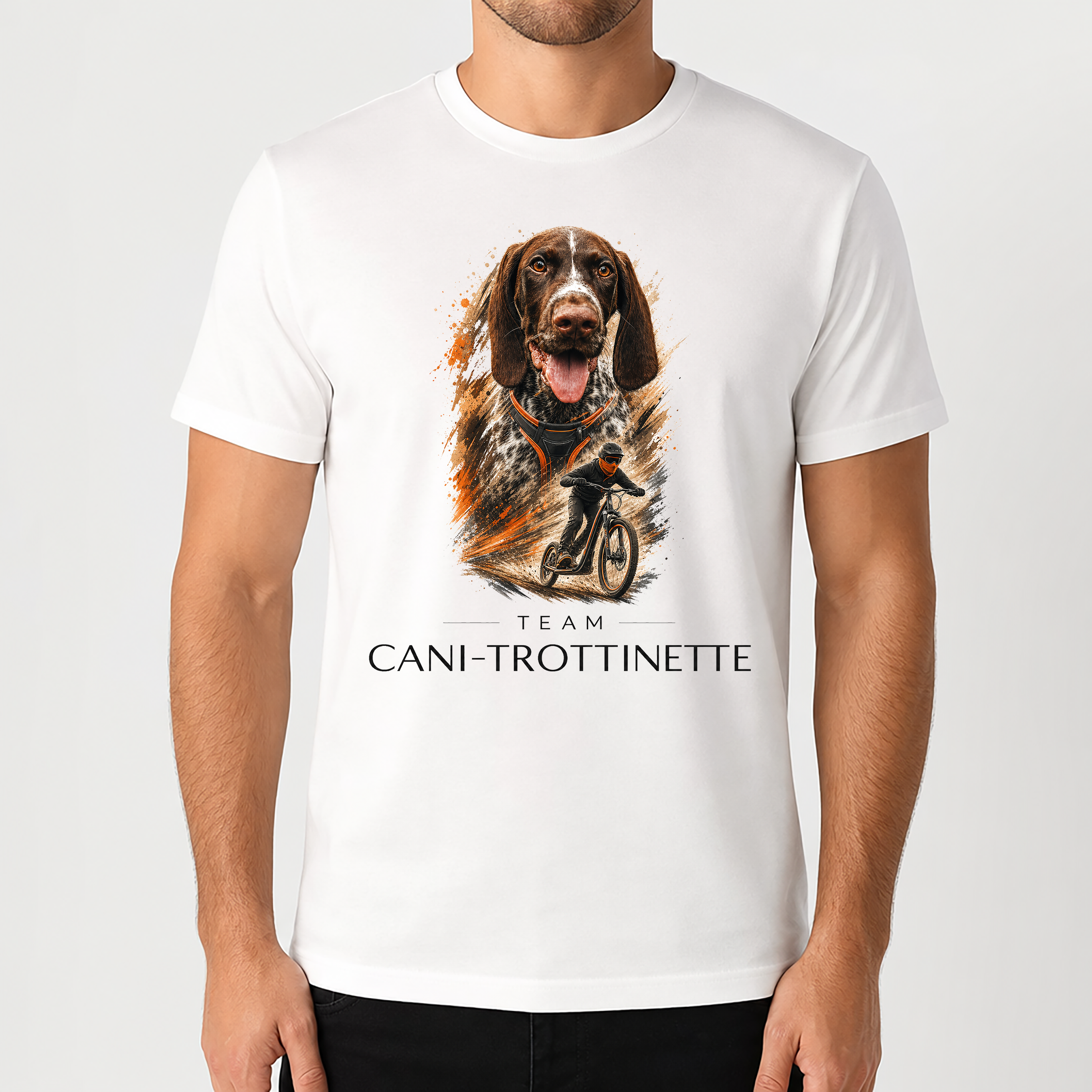 T-shirt Cani-Trottinette Personnalisé avec Votre Chien – T-shirt Sport Canin Unisexe - Cadeaux