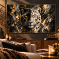 Âmes Sauvages – Poster Panthère Noire et Léopard des Neiges | Collection Wild Luxury