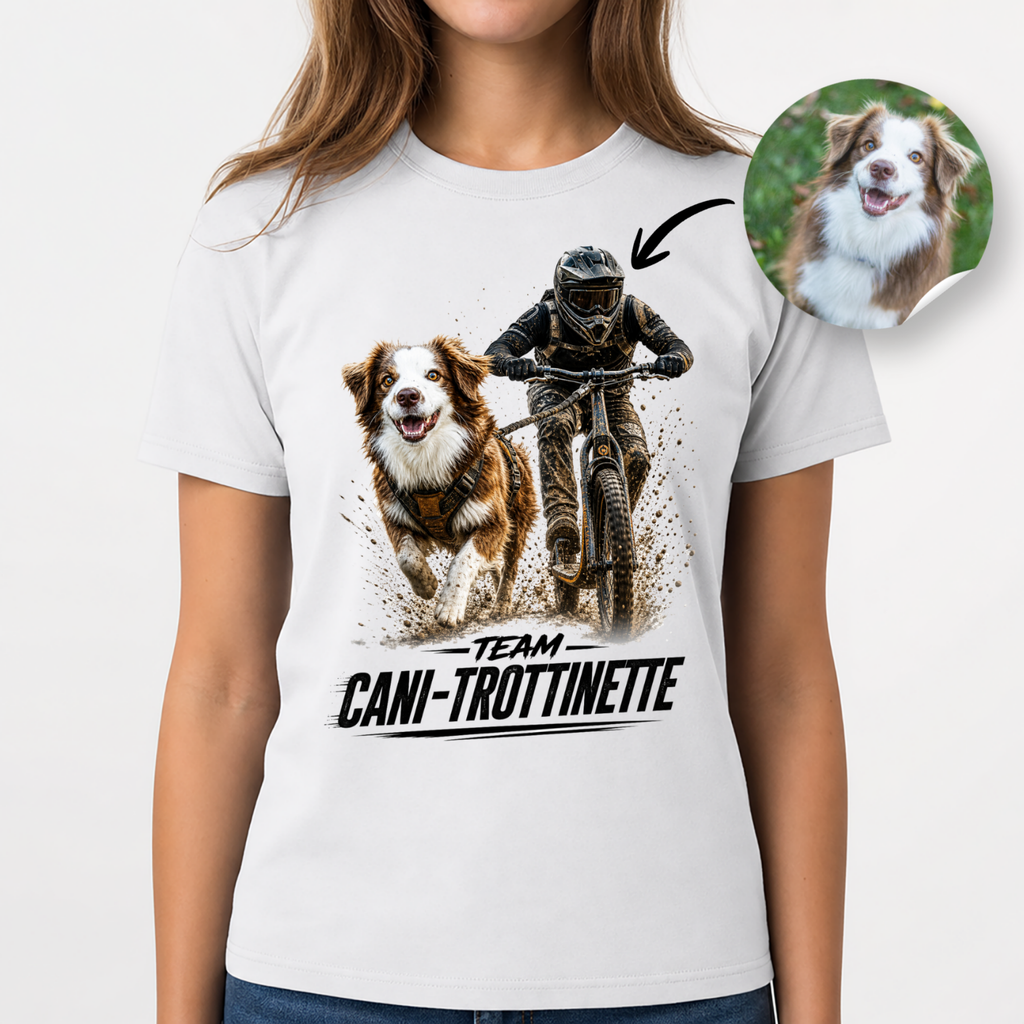 T-shirt Team Cani-Trottinette Personnalisé – T-shirt Unisexe – Design Sport Canin