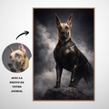 Portrait Animal Personnalisé Héros – Poster Chien ou Chat Style Guerrier Puissant