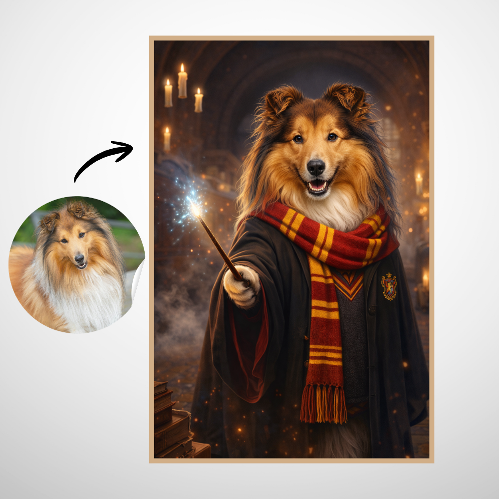 Portrait Animal Magicien Personnalisé – Poster Chien ou Chat Style Fantaisie