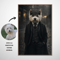 Portrait Animal Personnalisé Vintage – Poster Chien ou Chat Style Gentleman Élégant