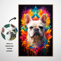 Poster Animal Personnalisé Coloré – Portrait Moderne Chien ou Chat Style Pop Art Géométrique