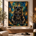 L'Instinct de Protéger – Poster Panthère Noire et Bébé Premium | Collection Wild Luxury