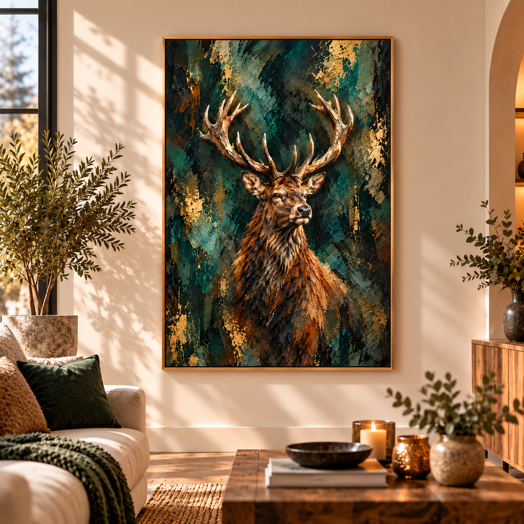 Majesté des Forêts – Poster Cerf Artistique Premium | Collection Wild Luxury