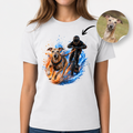 T-Shirt Cani Trottinette Personnalisé – Portrait Chien Sportif Personnalisé – T-Shirt Unisexe – Cadeau Original Passion Chien & Cani Sport
