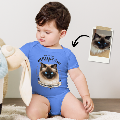 Body bébé premium personnalisé avec l'animal de famille – Mon Premier Meilleur Ami