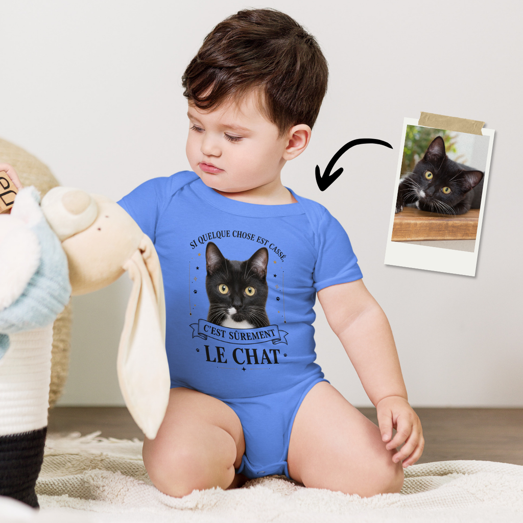 Body bébé personnalisé – Si quelque chose est cassé, c'est sûrement mon animal | Cadeau naissance drôle