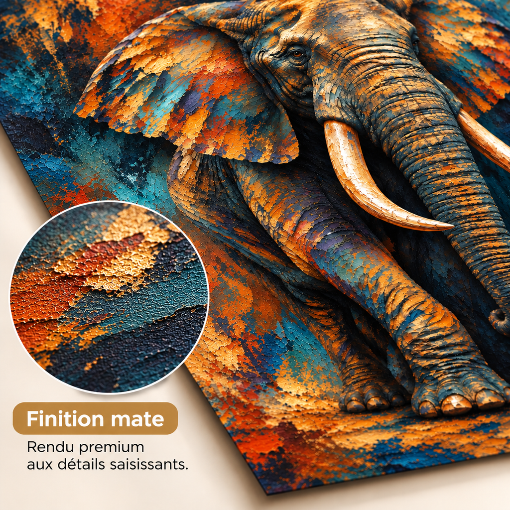 Force Ancestrale – Poster Éléphant Artistique Premium | Collection Wild Luxury