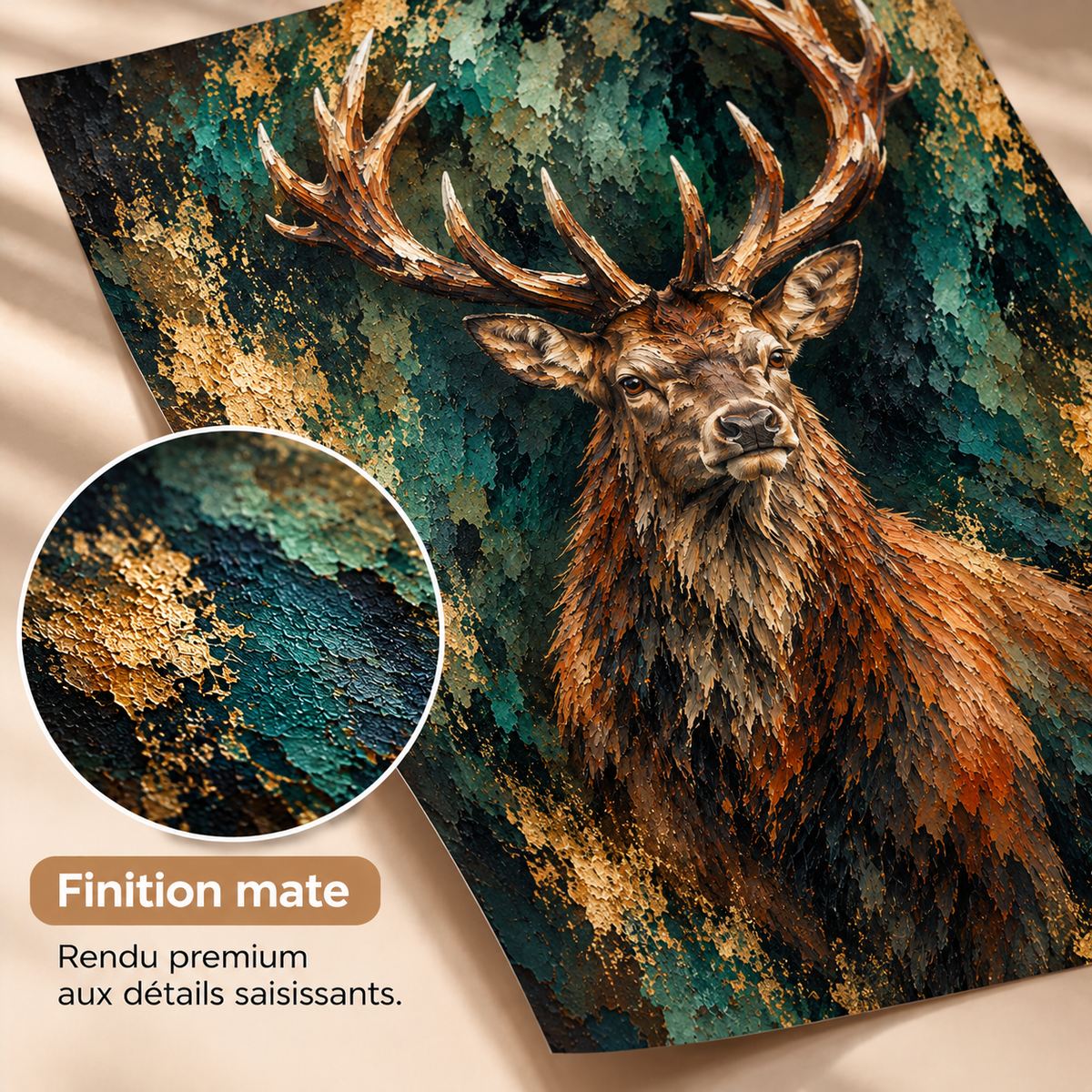 Majesté des Forêts – Poster Cerf Artistique Premium | Collection Wild Luxury
