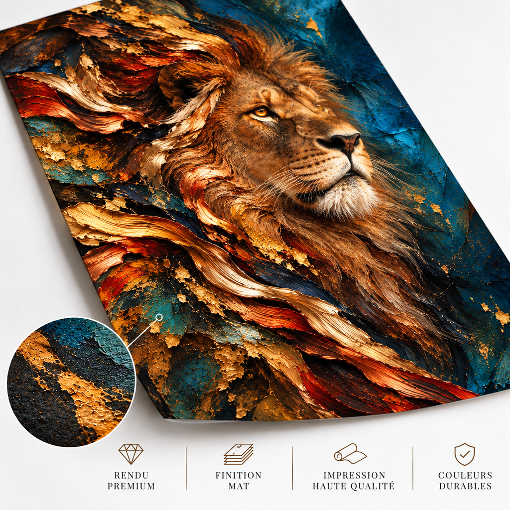 Majesté Sauvage – Poster Lion Artistique Premium | Collection Wild Luxury