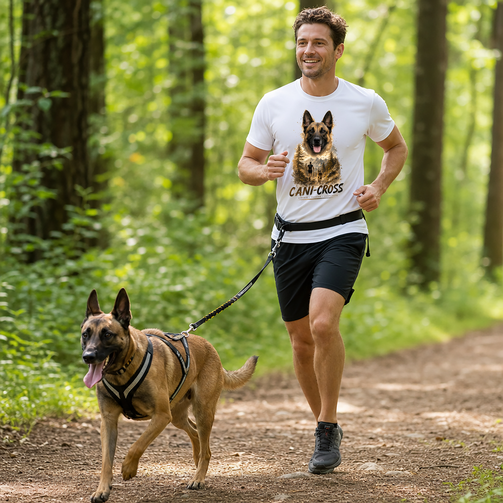 T-shirt Cani-Cross Personnalisé avec Votre Chien – T-shirt Unisexe – Design Outdoor Premium