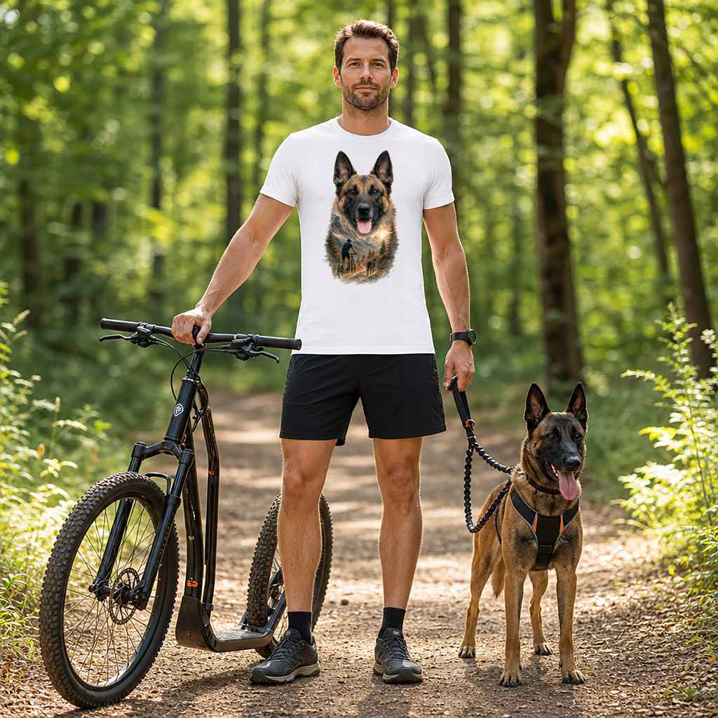 T-shirt Cani-Trottinette Personnalisé avec Votre Chien – T-shirt Unisexe – Design Outdoor Premium