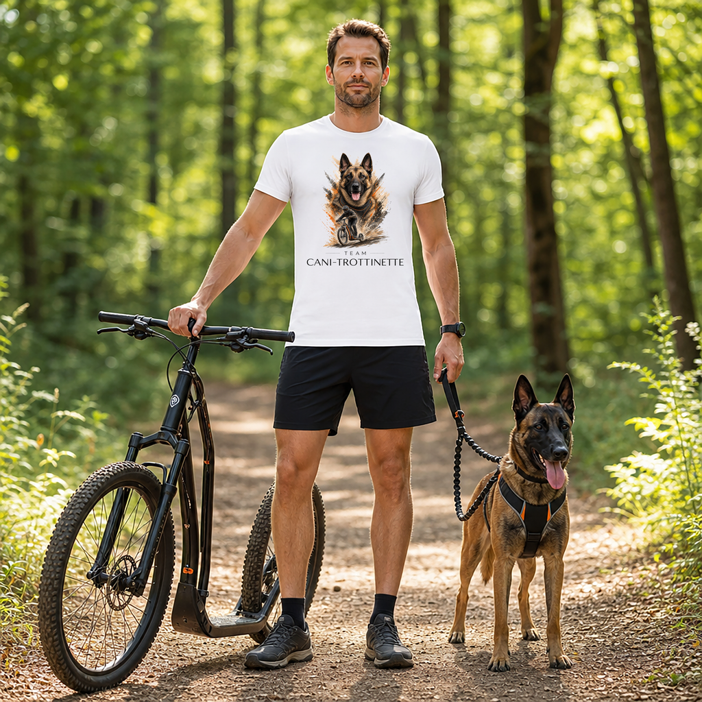 T-shirt Cani-Trottinette Personnalisé avec Votre Chien – T-shirt Sport Canin Unisexe - Cadeaux
