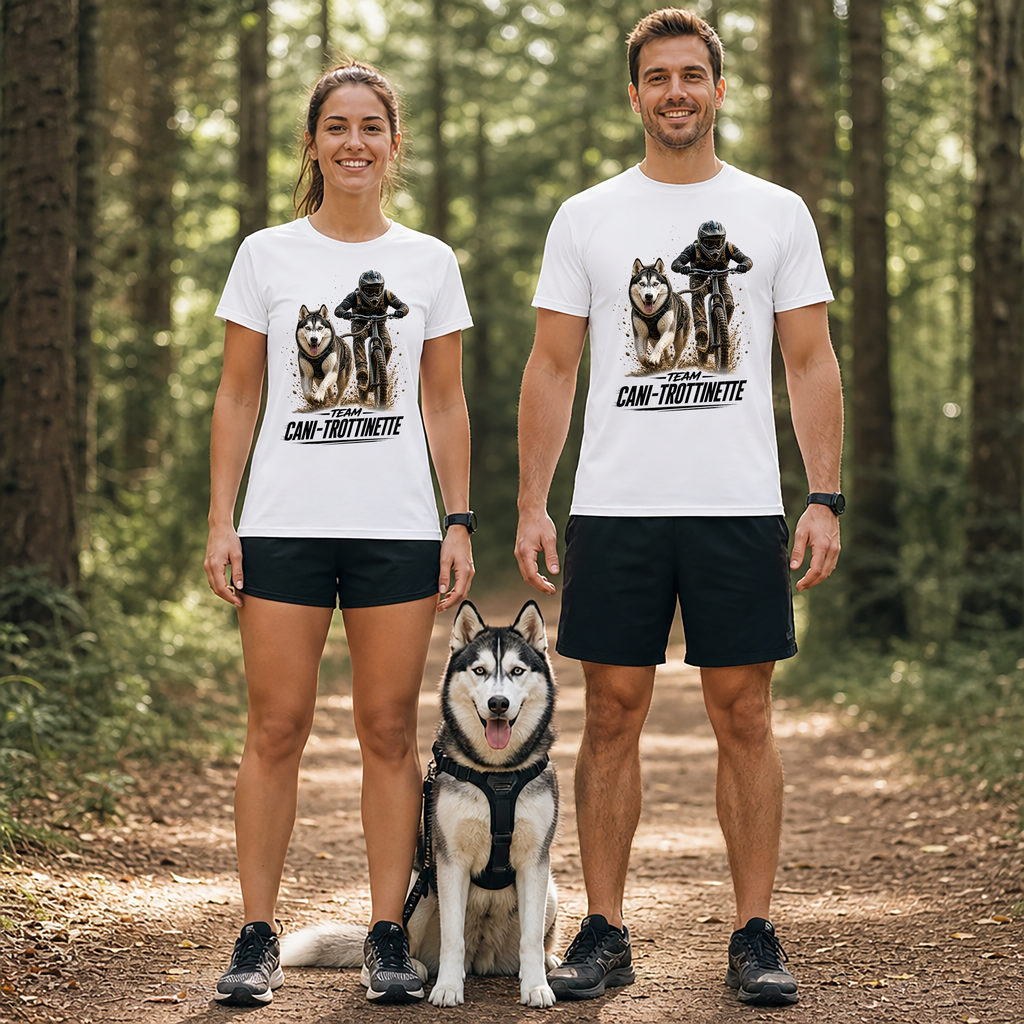 T-shirt Team Cani-Trottinette Personnalisé – T-shirt Unisexe – Design Sport Canin