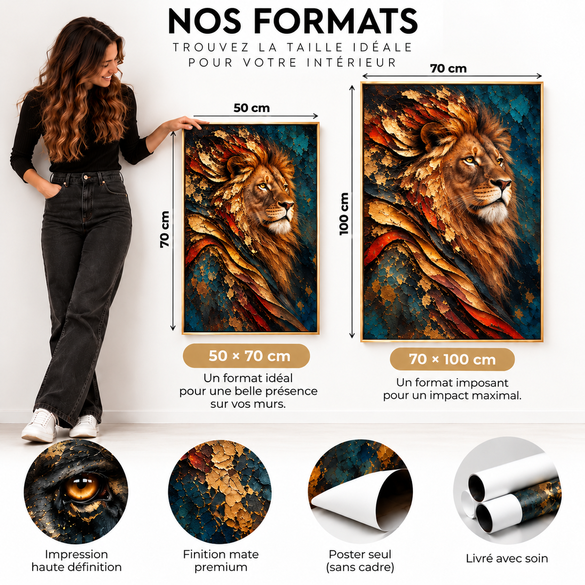 Majesté Sauvage – Poster Lion Artistique Premium | Collection Wild Luxury