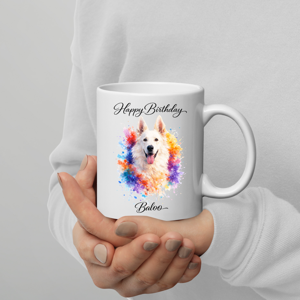 Mug Personnalisé Happy Birthday Animal – Cadeau Chien Chat avec Prénom
