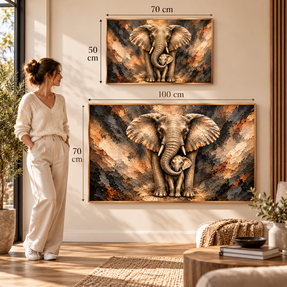 Instinct Maternel – Poster Éléphants Mère et Petit | Collection Wild Luxury