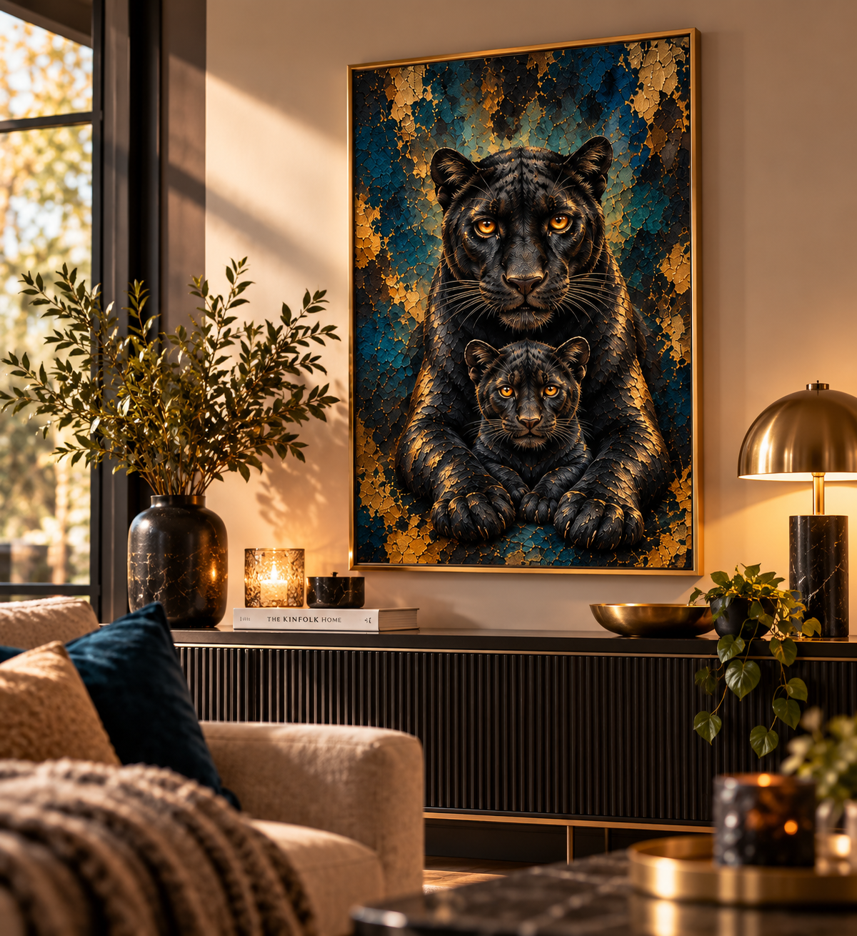 L'Instinct de Protéger – Poster Panthère Noire et Bébé Premium | Collection Wild Luxury