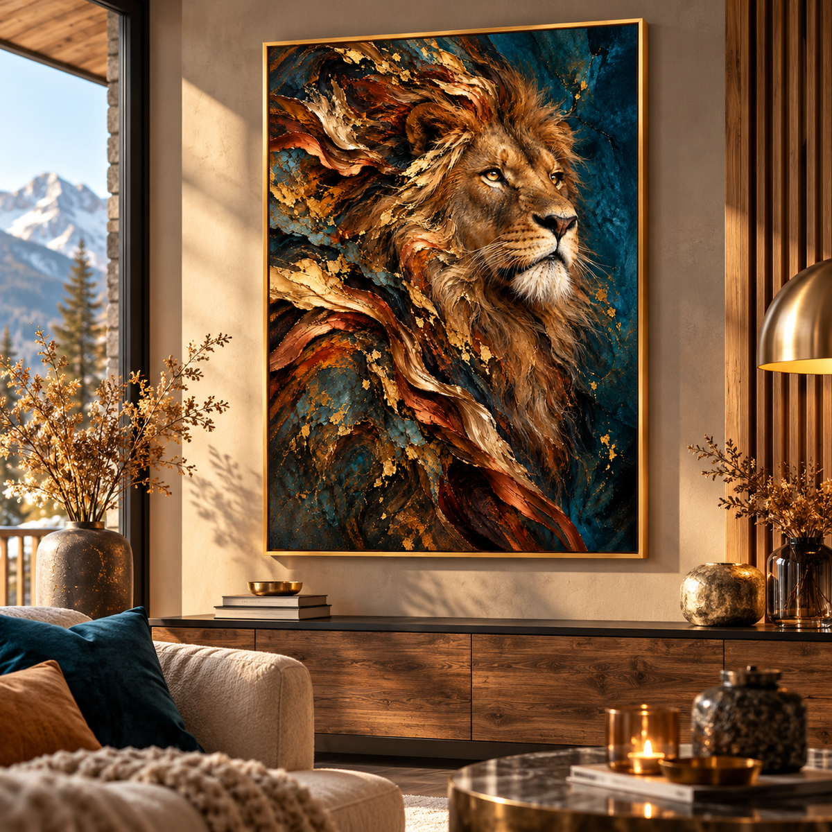 Majesté Sauvage – Poster Lion Artistique Premium | Collection Wild Luxury
