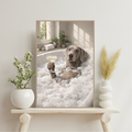 Portrait Animal Personnalisé Fun – Poster Chien ou Chat Relax dans son Bain