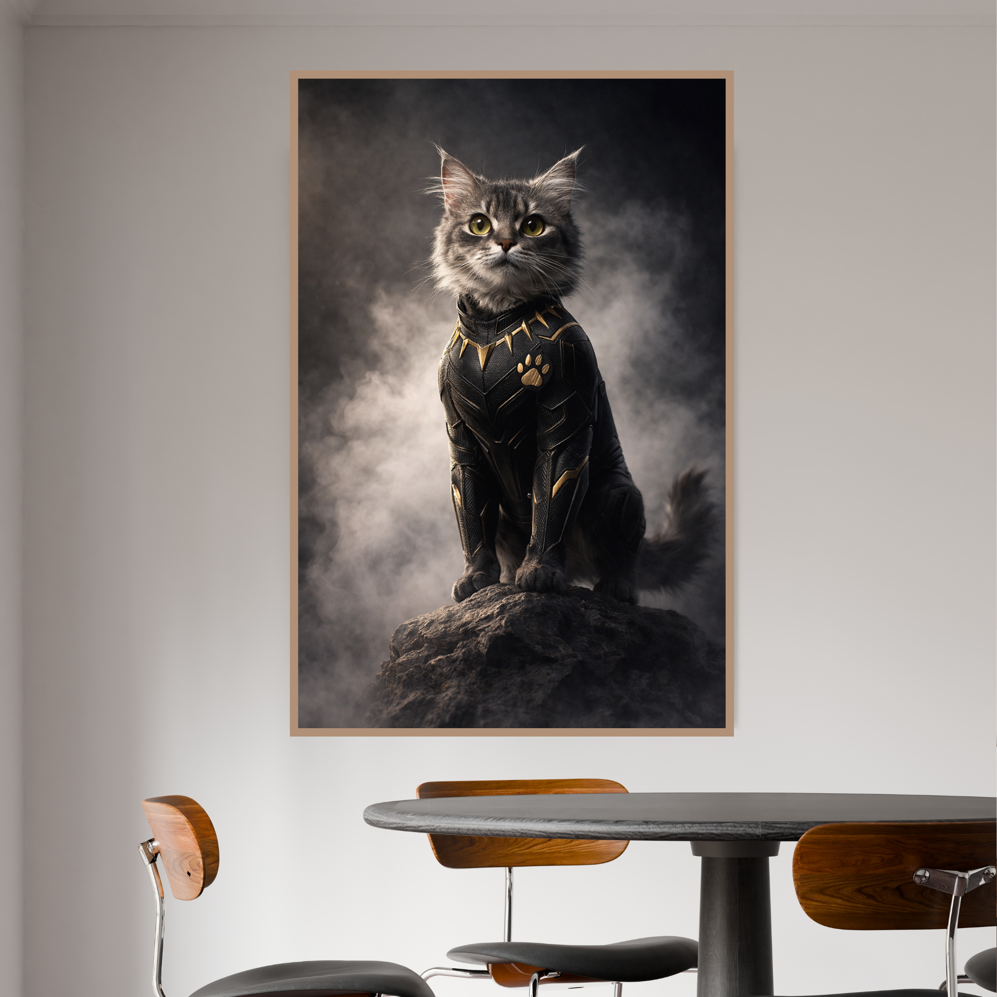 Portrait Animal Personnalisé Héros – Poster Chien ou Chat Style Guerrier Puissant