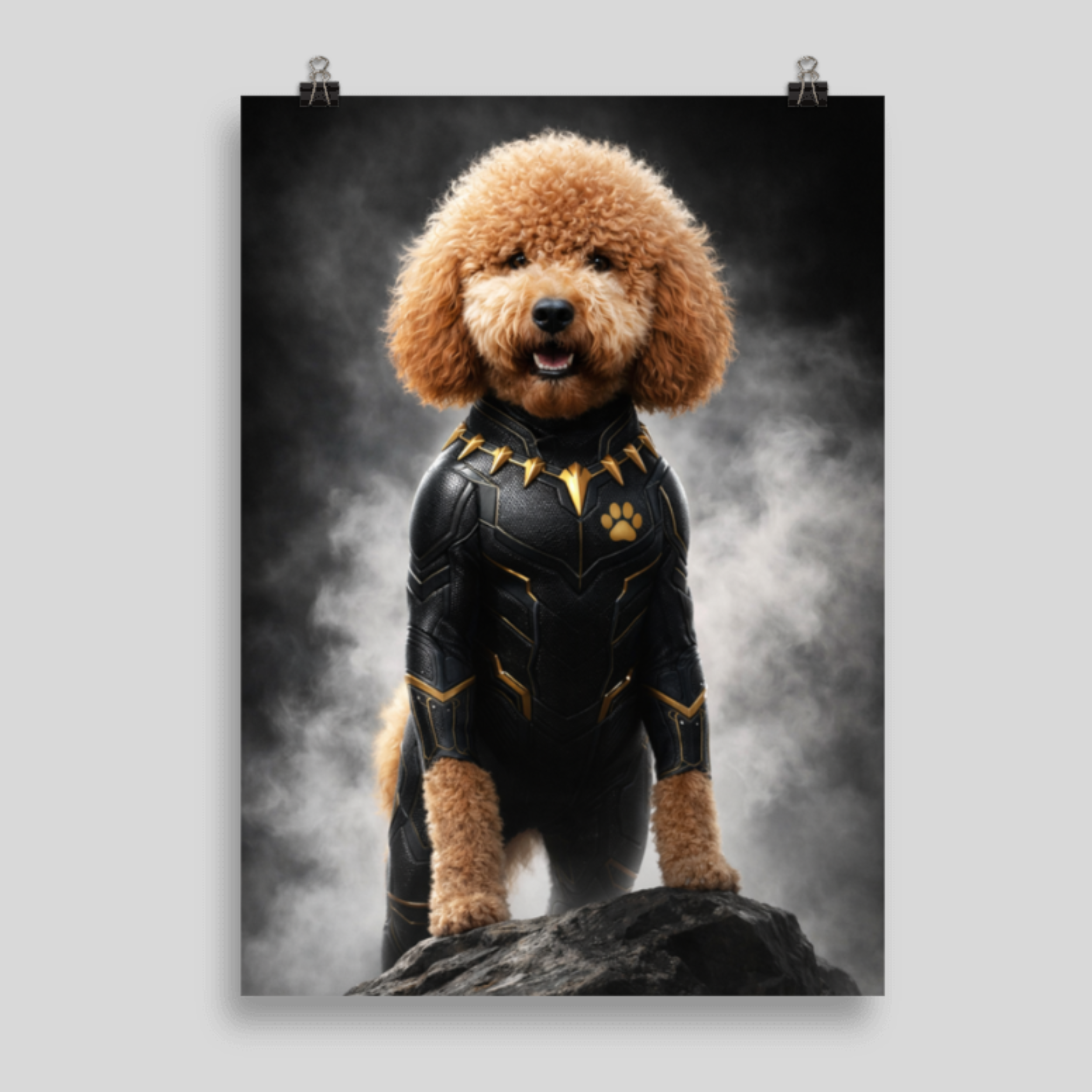 Portrait Animal Personnalisé Héros – Poster Chien ou Chat Style Guerrier Puissant