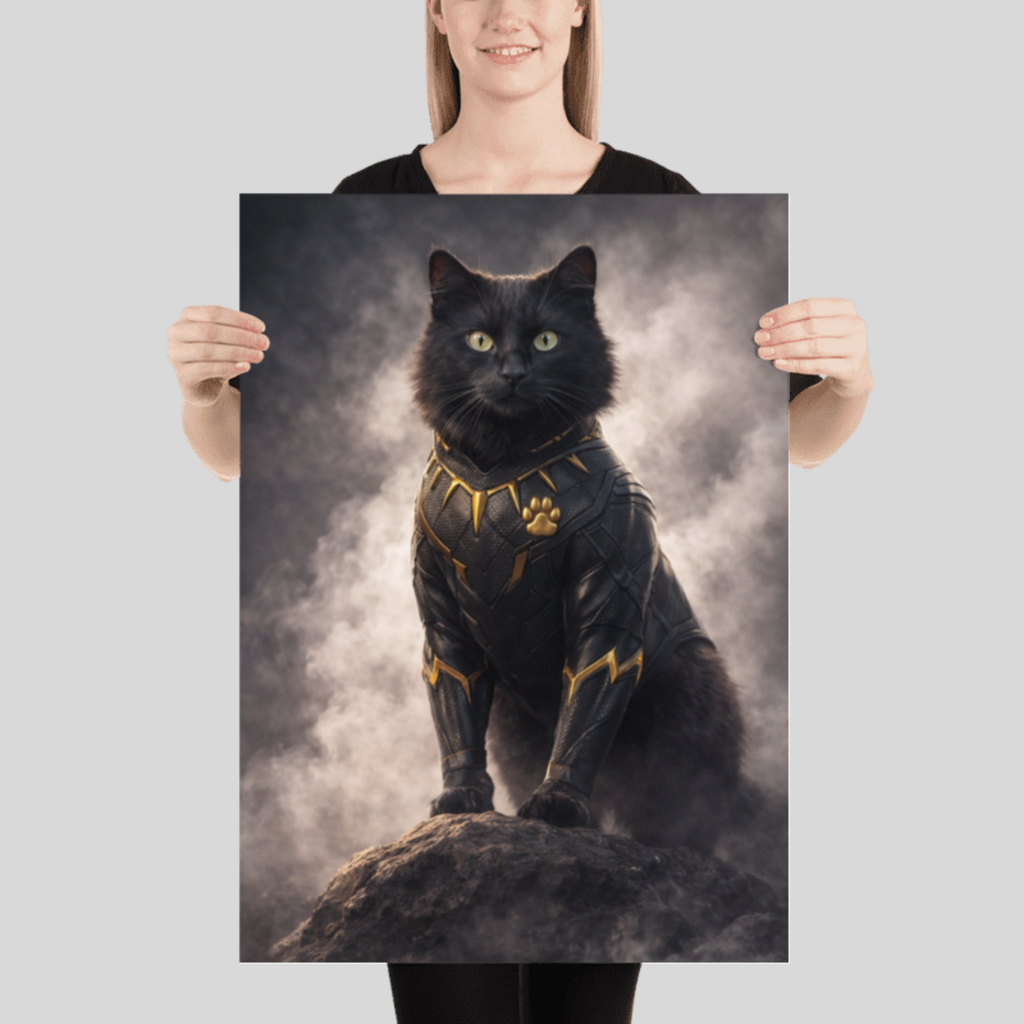 Portrait Animal Personnalisé Héros – Poster Chien ou Chat Style Guerrier Puissant