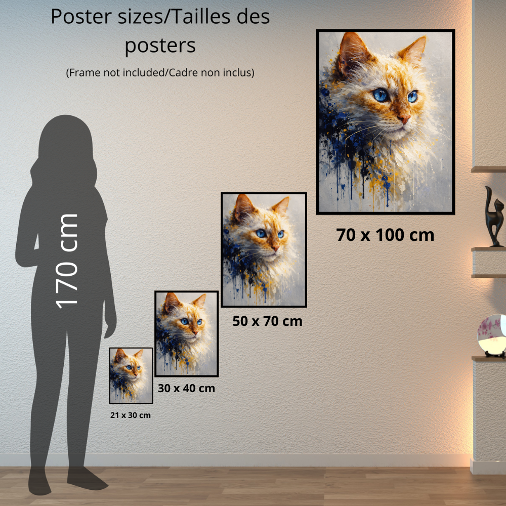 Portrait Animal Personnalisé Peinture Artistique – Poster Moderne Chien ou Chat Style Aquarelle Abstraite