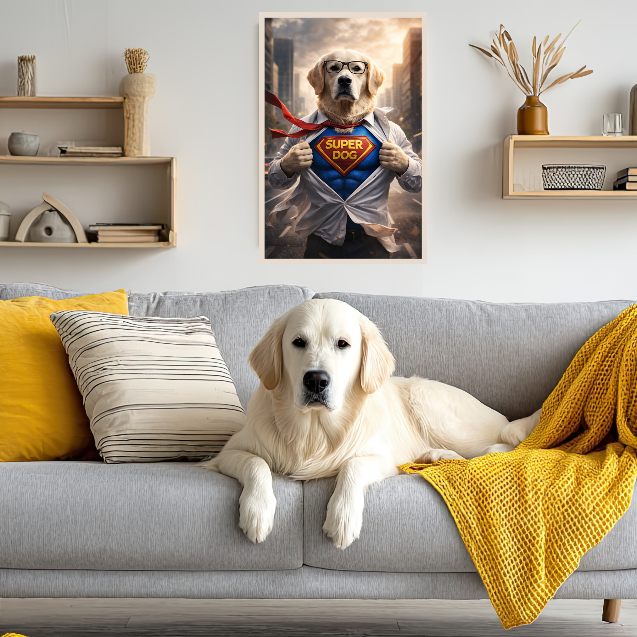 Portrait Animal Personnalisé Super-Héros – Poster Chien ou Chat Héros du Quotidien