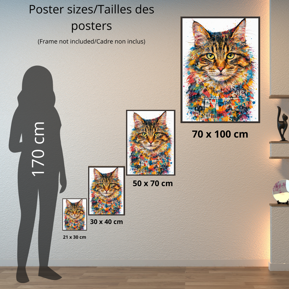 Portrait Animal Personnalisé Artistique – Poster Chien ou Chat Style Peinture Colorée Moderne